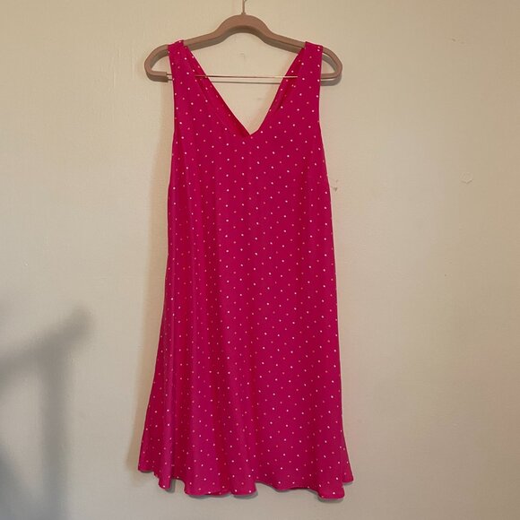 LOFT | Melrose Pink Dotted Criss Cross Back Swing Dress M NWT - Picture 3 of 7